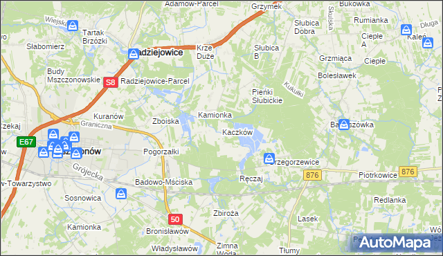 mapa Kaczków, Kaczków na mapie Targeo