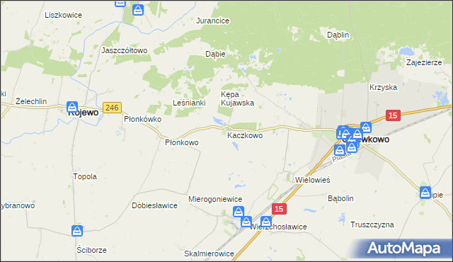 mapa Kaczkowo gmina Gniewkowo, Kaczkowo gmina Gniewkowo na mapie Targeo