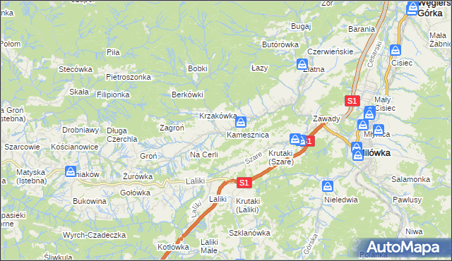 mapa Kamesznica, Kamesznica na mapie Targeo