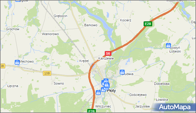 mapa Karczewie, Karczewie na mapie Targeo