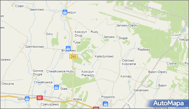 mapa Katarzynowo gmina Strzałkowo, Katarzynowo gmina Strzałkowo na mapie Targeo