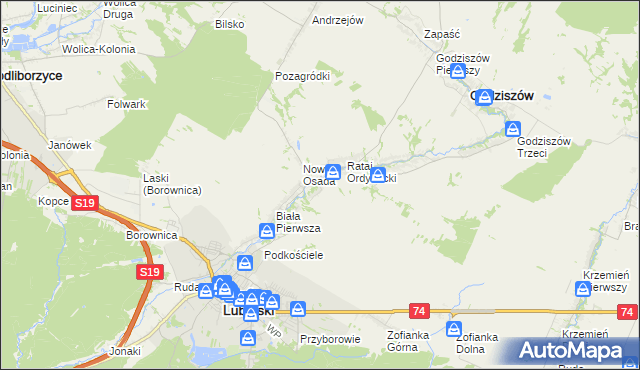 mapa Kawęczyn gmina Godziszów, Kawęczyn gmina Godziszów na mapie Targeo
