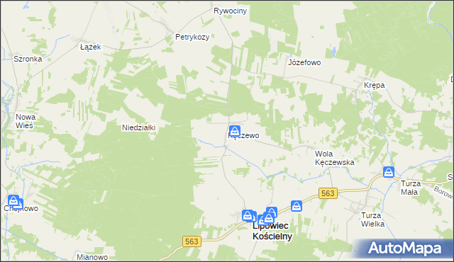 mapa Kęczewo, Kęczewo na mapie Targeo