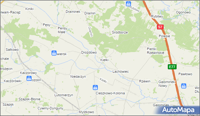 mapa Kiełki, Kiełki na mapie Targeo