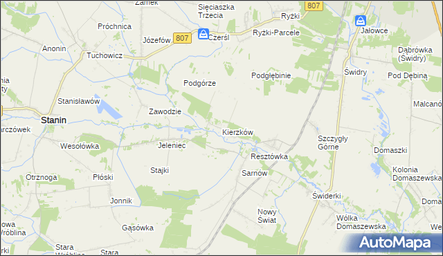 mapa Kierzków gmina Stanin, Kierzków gmina Stanin na mapie Targeo