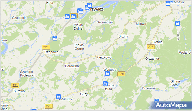 mapa Kierzkowo gmina Przywidz, Kierzkowo gmina Przywidz na mapie Targeo