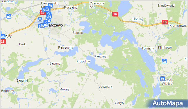 mapa Kierzliny, Kierzliny na mapie Targeo