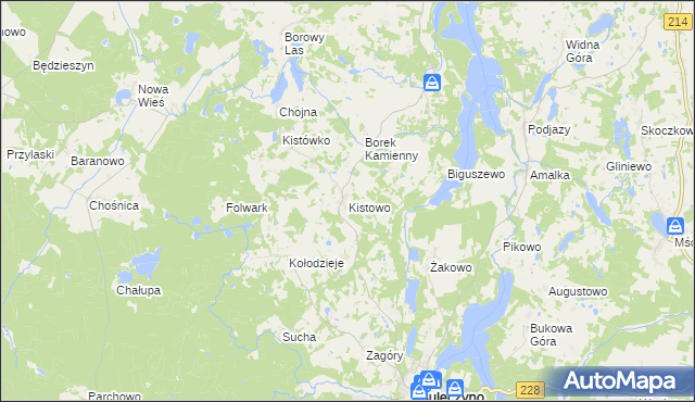 mapa Kistowo, Kistowo na mapie Targeo