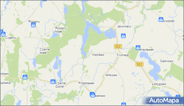 mapa Klecewo gmina Gardeja, Klecewo gmina Gardeja na mapie Targeo