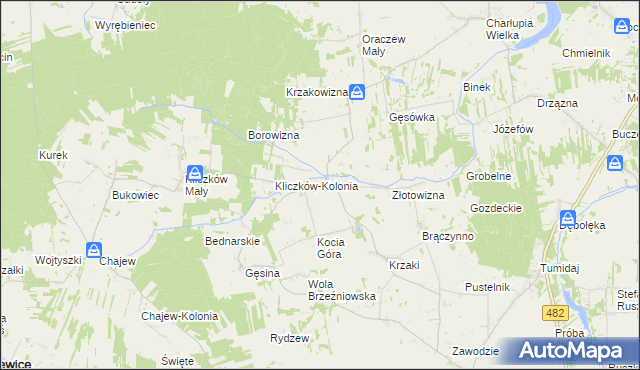 mapa Kliczków Wielki, Kliczków Wielki na mapie Targeo