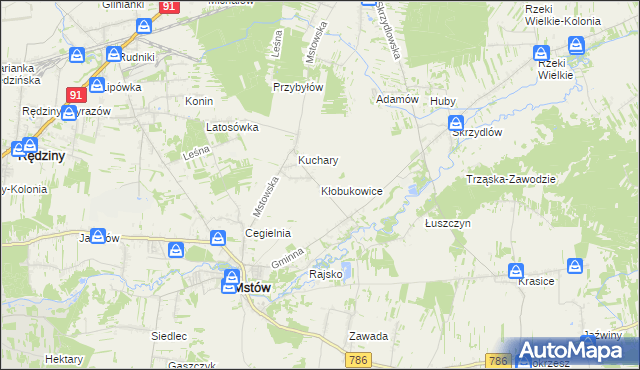 mapa Kłobukowice, Kłobukowice na mapie Targeo