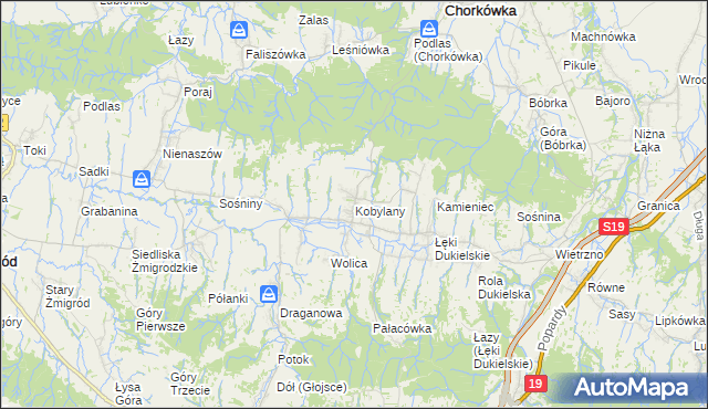 mapa Kobylany gmina Chorkówka, Kobylany gmina Chorkówka na mapie Targeo