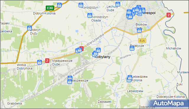 mapa Kobylany gmina Terespol, Kobylany gmina Terespol na mapie Targeo