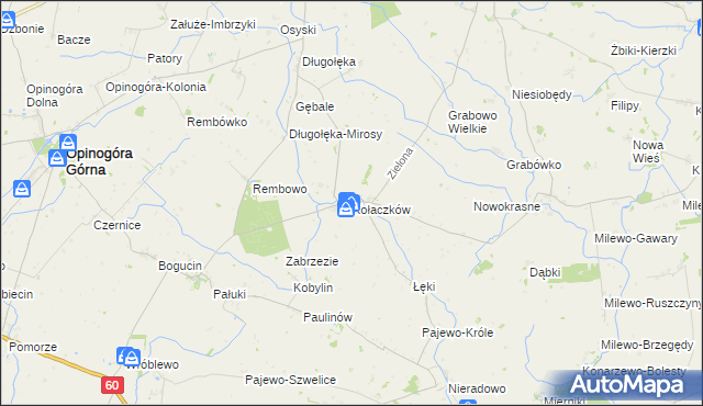 mapa Kołaczków, Kołaczków na mapie Targeo