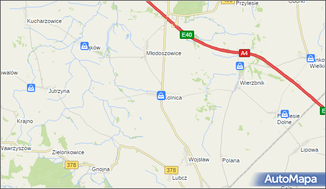 mapa Kolnica gmina Grodków, Kolnica gmina Grodków na mapie Targeo