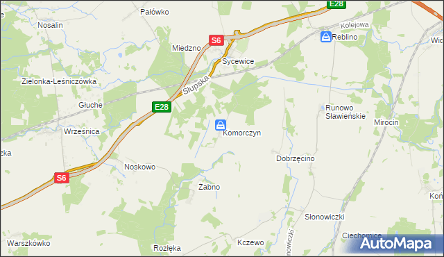 mapa Komorczyn, Komorczyn na mapie Targeo