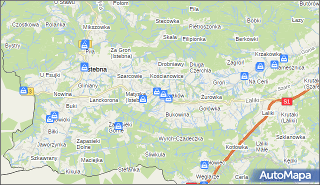 mapa Koniaków, Koniaków na mapie Targeo