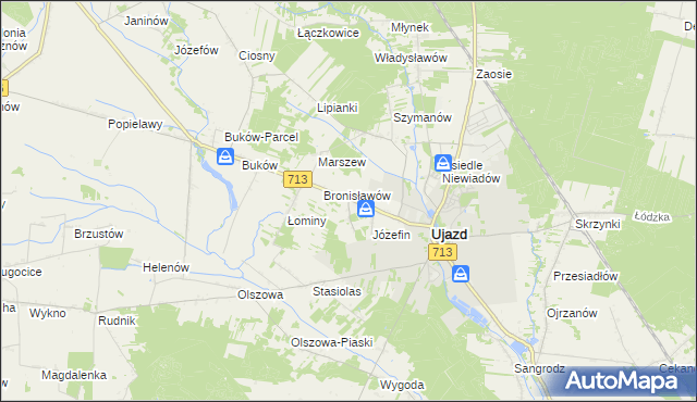 mapa Konstancin gmina Ujazd, Konstancin gmina Ujazd na mapie Targeo