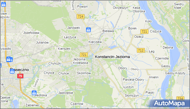 mapa Konstancin-Jeziorna, Konstancin-Jeziorna na mapie Targeo