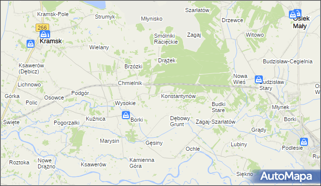 mapa Konstantynów gmina Kramsk, Konstantynów gmina Kramsk na mapie Targeo