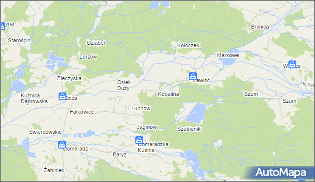 mapa Kopalina gmina Pokój, Kopalina gmina Pokój na mapie Targeo