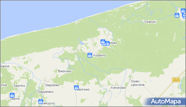 mapa Kopalino, Kopalino na mapie Targeo