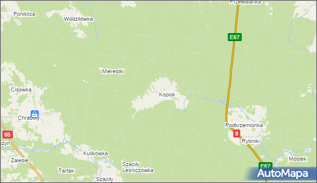 mapa Kopisk, Kopisk na mapie Targeo