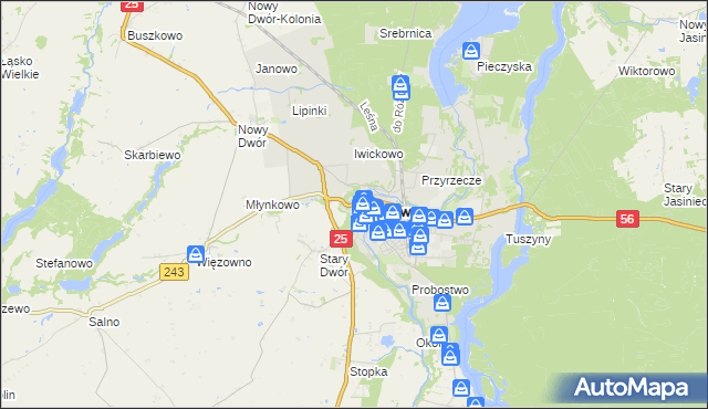 mapa Koronowo powiat bydgoski, Koronowo powiat bydgoski na mapie Targeo