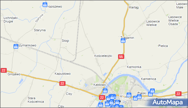 mapa Kościeleczki, Kościeleczki na mapie Targeo