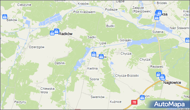 mapa Kossów, Kossów na mapie Targeo