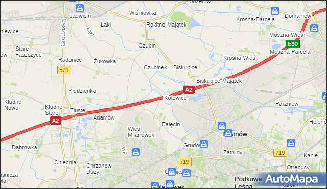 mapa Kotowice gmina Brwinów, Kotowice gmina Brwinów na mapie Targeo