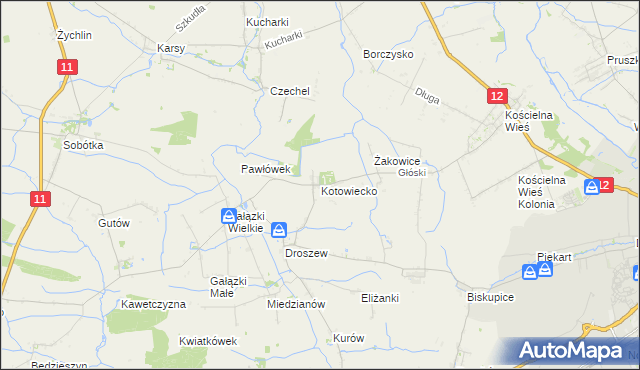 mapa Kotowiecko, Kotowiecko na mapie Targeo