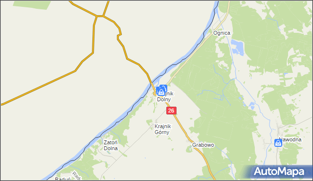 mapa Krajnik Dolny, Krajnik Dolny na mapie Targeo