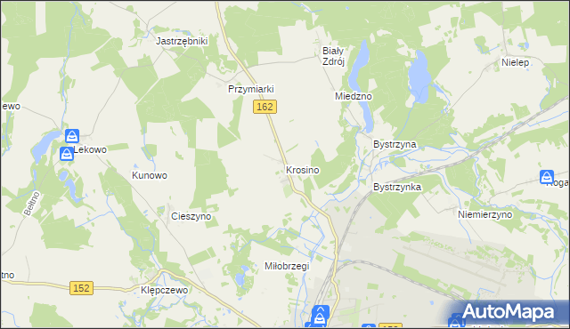 mapa Krosino gmina Świdwin, Krosino gmina Świdwin na mapie Targeo
