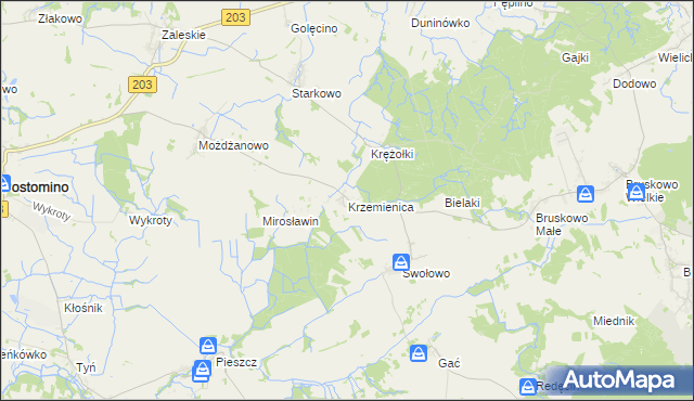 mapa Krzemienica gmina Słupsk, Krzemienica gmina Słupsk na mapie Targeo