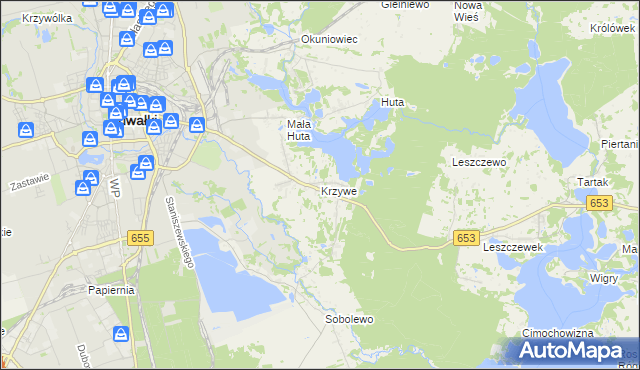 mapa Krzywe gmina Suwałki, Krzywe gmina Suwałki na mapie Targeo