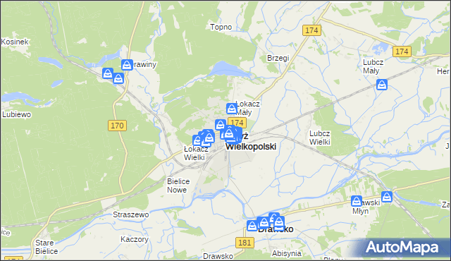 mapa Krzyż Wielkopolski, Krzyż Wielkopolski na mapie Targeo