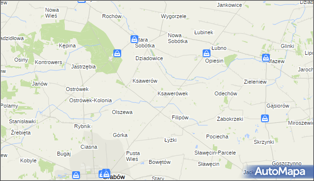 mapa Ksawerówek, Ksawerówek na mapie Targeo