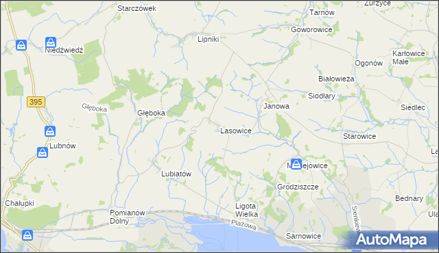 mapa Lasowice gmina Otmuchów, Lasowice gmina Otmuchów na mapie Targeo