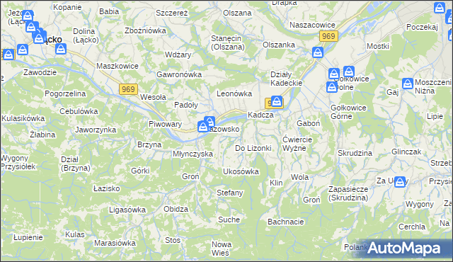 mapa Łazy Brzyńskie, Łazy Brzyńskie na mapie Targeo