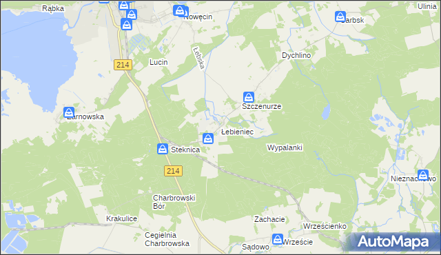 mapa Łebieniec, Łebieniec na mapie Targeo