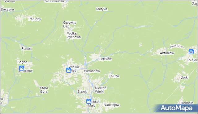 mapa Lelitków, Lelitków na mapie Targeo