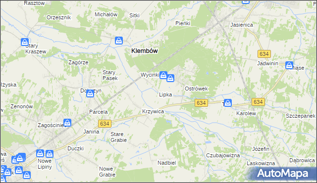 mapa Lipka gmina Klembów, Lipka gmina Klembów na mapie Targeo