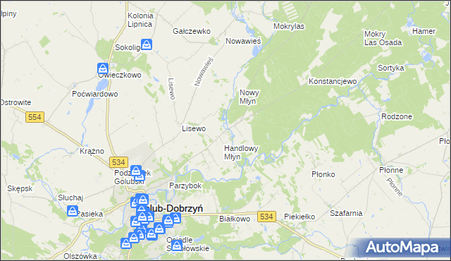 mapa Lisewo-Młyn, Lisewo-Młyn na mapie Targeo