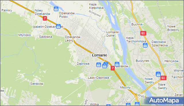 mapa Łomianki, Łomianki na mapie Targeo