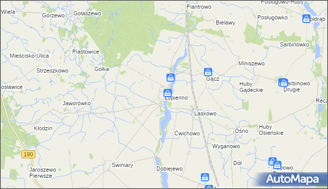 mapa Łopienno, Łopienno na mapie Targeo