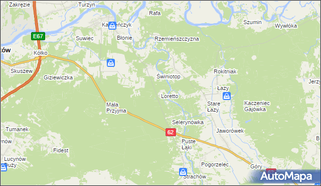 mapa Loretto, Loretto na mapie Targeo