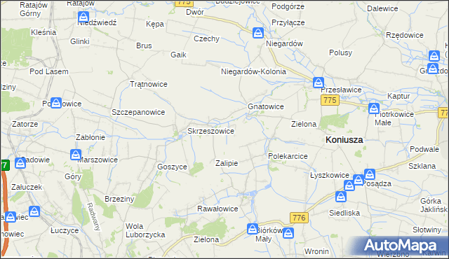 mapa Łososkowice, Łososkowice na mapie Targeo