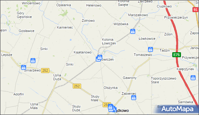 mapa Łowiczek, Łowiczek na mapie Targeo