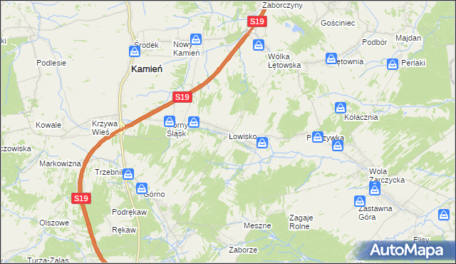 mapa Łowisko, Łowisko na mapie Targeo